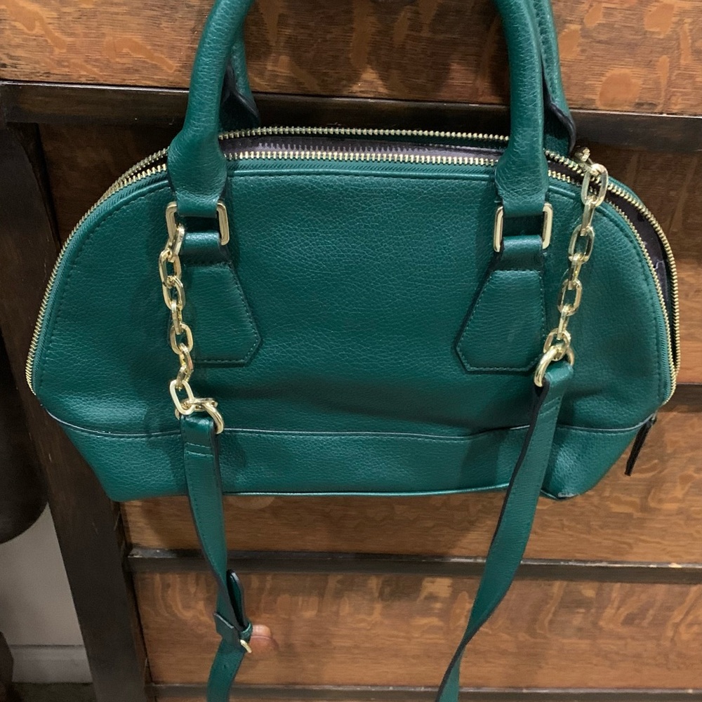 Merona Green Crossbody Bag with Gold Accents
